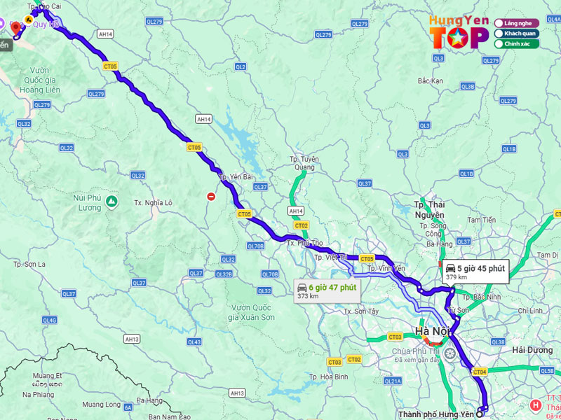 Tu-hung-yen-den-sapa-bao-nhieu-km-hungyentoplist